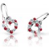 Cutie Jewellery Detské náušnice z bieleho zlata srdiečka C2157B-Ruby Dark