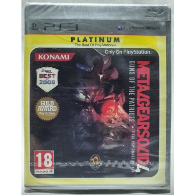 Metal Gear Solid 4: Guns of the Patriots Platinum Playstation 3 EDÍCIA: Platinum edícia - originál balenie v pôvodnej fólii s trhacím prúžkom - poškodené