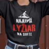 Tričko s potlačou Najlepší lyžiar na svete Pánsky Čierna S