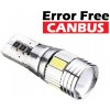 LED auto žiarovka 6 SMD 5630 Canbus resistor T10 + čočka