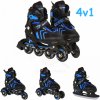 Sport Trike Detské kolieskové korčule + korčule na ľad 4v1, nastaviteľné 34-38, modré