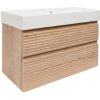 Kúpeľňová skrinka 2 zásuvky s umývadlom Naturel Savona 98x53x44,8 cm dub Halifax mat SAVONA2100DHSAT