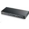 Zyxel GS1900-8 8-portový stolový gigabitový webový inteligentný prepínač: 8x Gigabit metal, IPv6, 802.3az (zelená), bez ventilátora