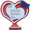 Dvojité srdiečko Super mama s mašličkou
