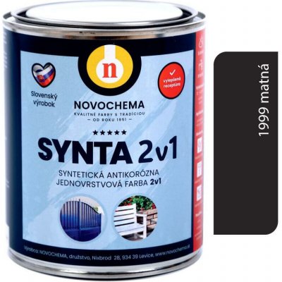 Novochema synta 2v1 Jednovrstvová antikorózna farba 1999M čierna matná 5 kg