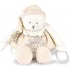 Plyšový medvedík Doudou 25 Years Activity Puppet White Doudou et Compagnie narodeninová edícia biely 30 cm od 0 mes