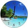 Nástenné sklenené hodiny Palmový ostrov fi 30 cm