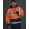 Yoko Hi-Vis dvojfarebná diaľničná bunda HVP302 Fluorescent Orange L