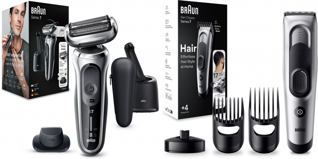 Braun Series 7 71-S7200cc Silver + Braun Series 7 HC7390 BRAHS682SR