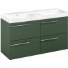 Laufen Ardo Skříňka s dvojumyvadlem 120 cm, lesní zelená mat, madlo chrom ARDO120ZMCR 1 set