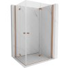 Mexen Mist-F Duo, skladací sprchový kút 85 x 90 cm, priehľadný, brúsená meď - 8A6-085L-090P-65-00