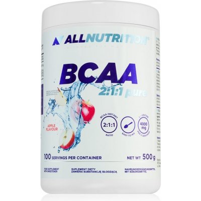 Allnutrition BCAA 2:1:1 Pure podpora tvorby svalovej hmoty príchuť Apple 500 g