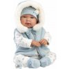 Llorens 84485 NEW BORN - realistická panenka miminko se zvuky a měkkým látkovým tělem - 44 cm (4-84485)