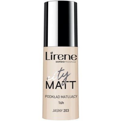 Lirene City Matt zmatňujúci fluidný make-up s vyhladzujúcim efektom 16 h Vitamin E&C 203 Light 30 ml