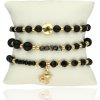 Elegantný set náramkov YVON s achátom a lesklým medvedíkom