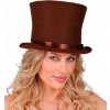 VYSOKÝ HNEDÝ CYLINDER RETRO DOPLNKY NA KARNEVAL PRE ZÁBAVNÉ KOSTRÝMY