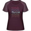 MyMate Predĺžené Tričko MY120 - Farebný nápis DOG Mama - Burgundy / Heather Burgundy - XL - Dámske