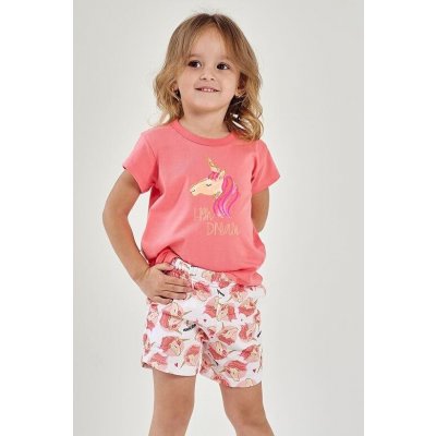 Letné dievčenské pyžamo Mila ružové s jednorožcom