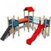 Playground zostava so šmýkačkou a lan. mostom 4U305D-15