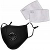 Maska s filtrom a ventilom + 3 HEPA FILTRE PM2.5 UHLÍKOVÝ FFP2 ČIERNA