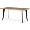 Autronic HT-F4416 OAK Stôl jedálenský, 160x90x75 cm, MDF doska, dekor divoký dub, kov, čierny lak