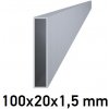 Hliníkový jokel obdĺžnikový 100x20x1,5 mm 6m +/- 5mm (AL-100x20x1.5-6)