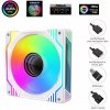 1stCOOL AURA EVO Mirror ARGB PWM ventilátor 12cm biely F12-AURA-EVO-W1 1stCool