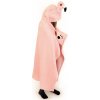 Cozy Noxxiez BL816 Plameniak - hrejivá deka s kapucňou so zvieratkom a labkovými vreckami
