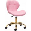 Kozmetická taburetka QS-06G, zlato-ružová