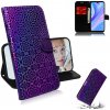 Peňaženkové kožené puzdro na Huawei P Smart S - Fialová