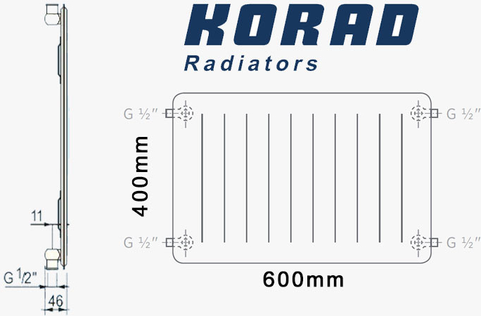 Korad Radiators 10K 400 x 600 mm 1044060013