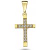 Lillian Vassago Zlatý prívesok krížik so zirkónmi LLV98-GP001