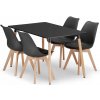 Jedálenský stôl ADRIA čierny so štyrmi stoličkami MARK čierne