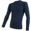 SENSOR MERINO DF pánské triko dl. rukáv deep blue L; Modrá triko