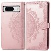 Peňaženkové puzdro Embossing Pattern Mandala Flower ružové – Google Pixel 8 Pro