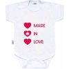 Body s potlačou New Baby MADE IN LOVE, veľ. 68 (4-6m)