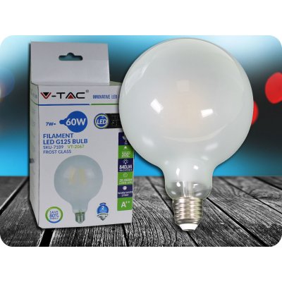 V-TAC E27 LED žiarovka 7W,840LM,G125 Teplá biela