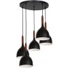 Luminex | Luster na lanku NOAK WOOD 5xE27/15W/230V čierna/buk | LU3709