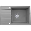 Sink Quality Ferrum New 8010, 1-komorový granitový drez 800x500x210 mm + chrómový sifón, šedá, SKQ-FER.8010.G.X