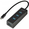 AXAGON HUE-S2C, 4x USB 3.0 CHARGING hub, micro USB nap. konektor, kabel USB-C 40cm
