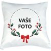 Vankúš s fotkou rámik Vianoce kruh 40x40 cm FOTOpošta