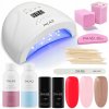 Štartovacia sada pre UV LED hybridné laky: Lampa, laky, báza, top coat, tekutiny, vatové tampóny INLAQ