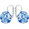 Silvego Strieborné náušnice guličky 13 mm so Swarovski® Crystals tmavo modrá SILVEGOB36120db