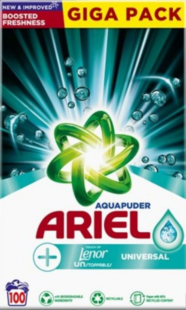 Ariel Universal+ prášok 6,5 kg 100 PD