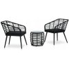 3-dielna bistro súprava nábytku, PE ratan, čierna