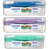 SISTEMA Svačinový box dělený To Go Bento Lunch s nádobou na jogurt a 2 tácky 1,65 l, modrá