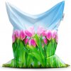 Sablio Sedací vak Ružové Tulipány - 150x100 cm
