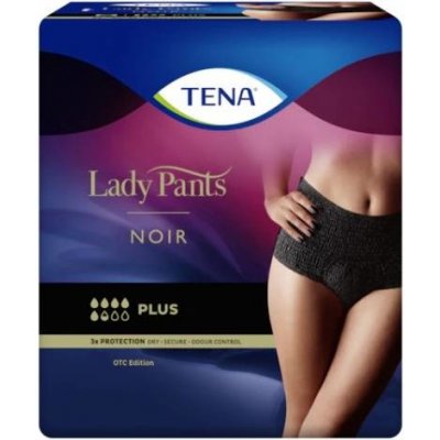 Tena Lady Pants Plus Noir čierne dámske naťahovacie inkontinenčné nohavičky veľkosť M