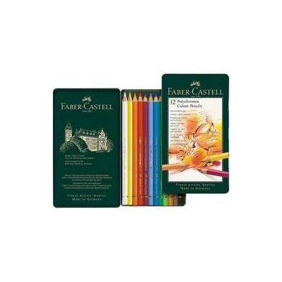 Pastelky Faber-Castell 110012 Polychromos plechová krabička, 12 farieb