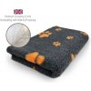DRYBED Premium Vet Bed Economy 22 mm antracitový + oranžové labky 150 x 100 cm